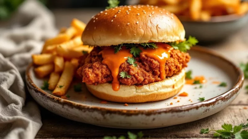 The Secret French Technique That Makes This Buffalo Chicken Sandwich Impossibly Crispy