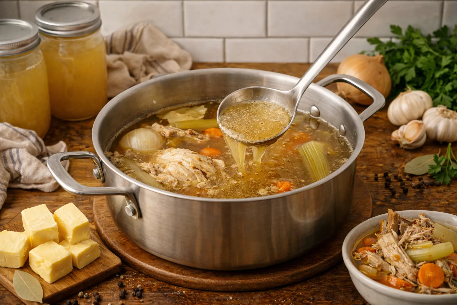 Rich and Gelatinous Homemade Chicken Stock Recipe