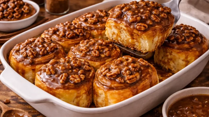 Old-Fashioned Sticky Buns with Gooey Caramel Sauce