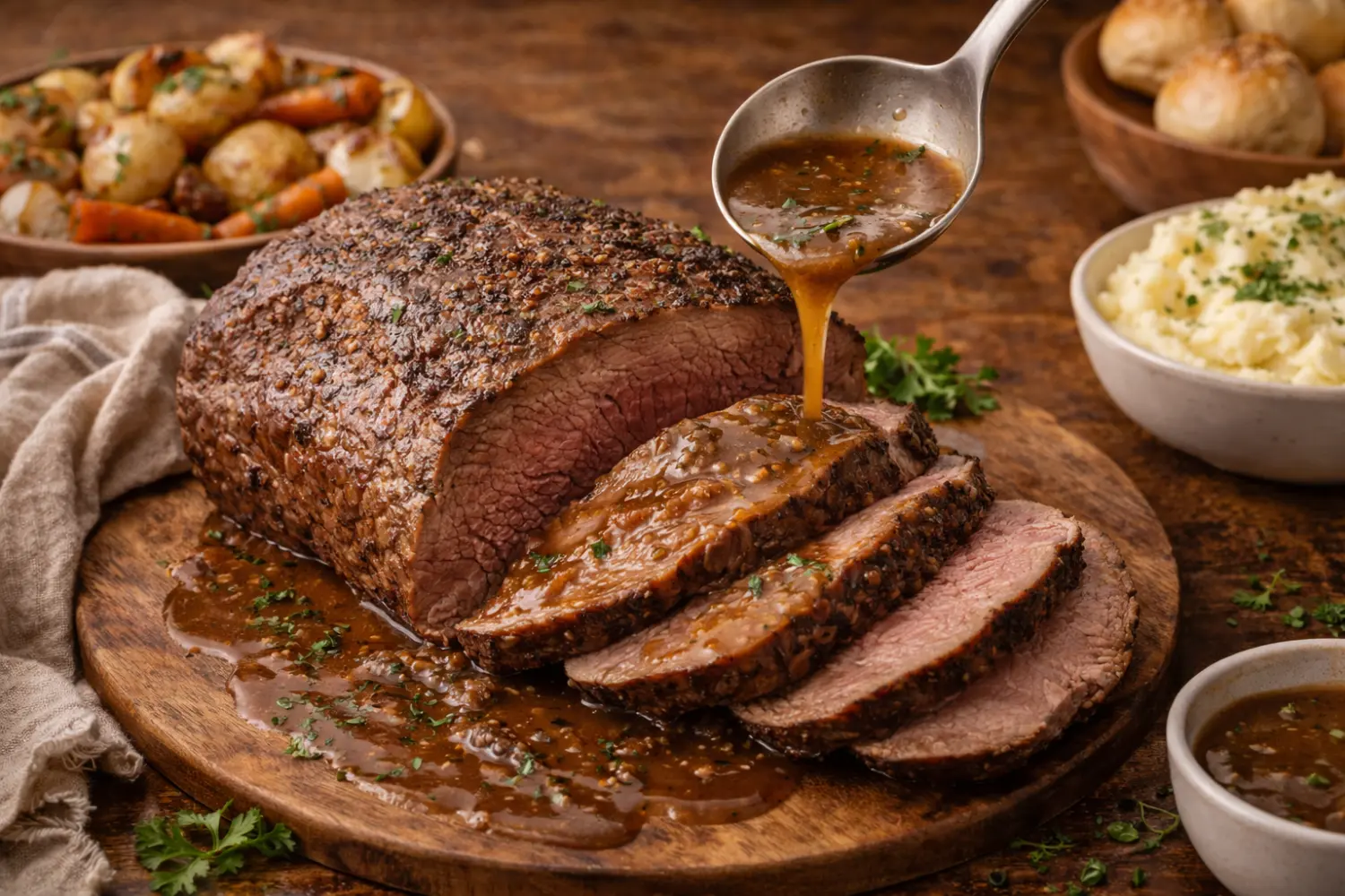 Oven-Roasted Rump Roast with Savory Gravy