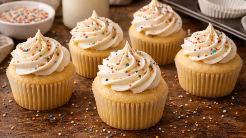 Perfect Vanilla Cupcakes from Scratch