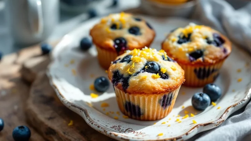 Blueberry Muffins with Lemon Zest