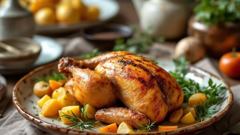French Roast Chicken with Crispy Skin (Poulet Rôti)