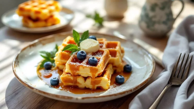 Crispy Homemade Waffles Recipe (Light, Golden & Perfectly Fluffy)