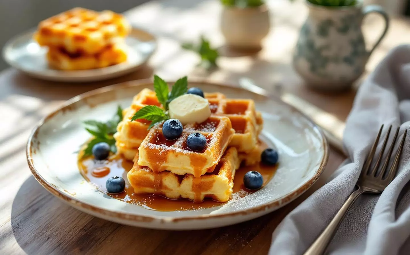 Crispy Homemade Waffles Recipe (Light, Golden & Perfectly Fluffy)